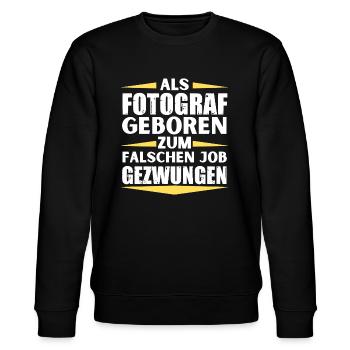 Fotograf im falschen Job gelandet - Stanley/Stella Unisex Bio-Sweatshirt CHANGER  - Schwarz - Vorne - Nik (191cm) & Marisol (170cm)