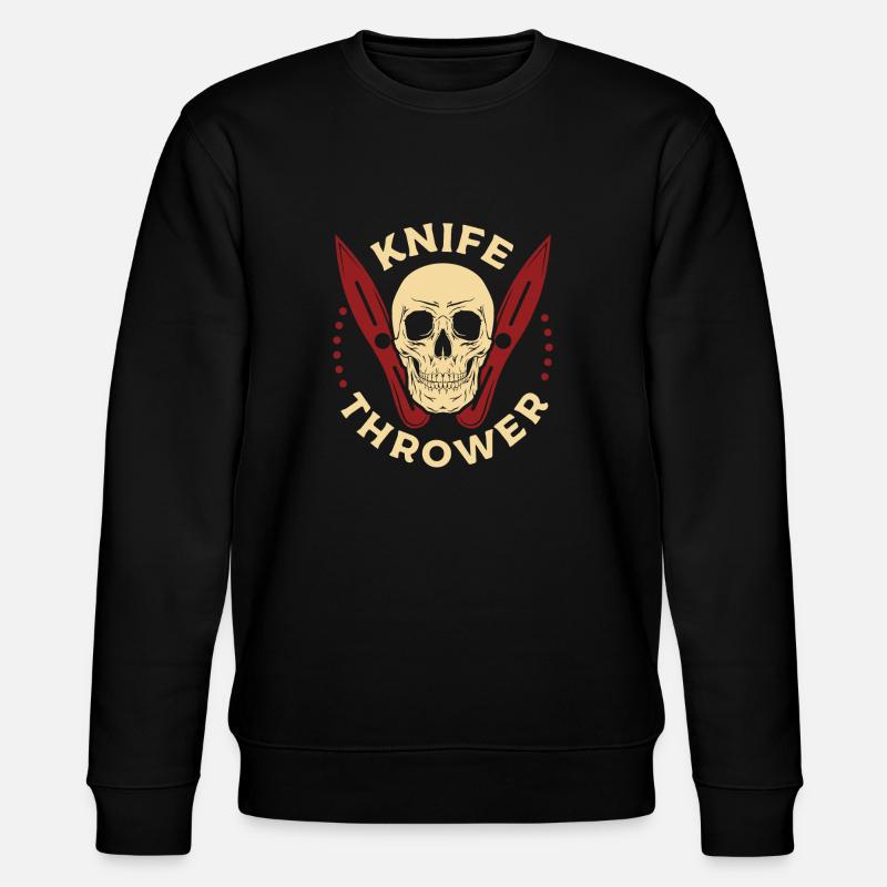 Knife throw skeleton design - Stanley/Stella CHANGER Unisex Organic Sweatshirt - black