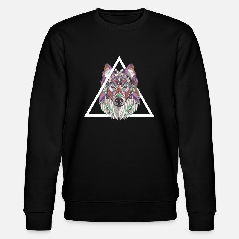 abstract wolf art geometry wolfpack - Stanley/Stella CHANGER Unisex Organic Sweatshirt - black