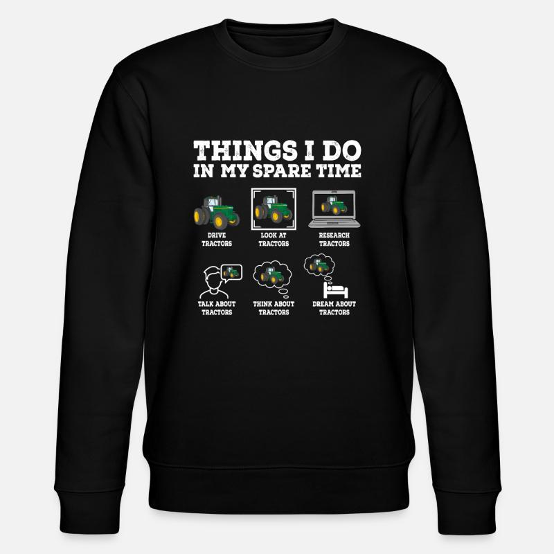Traktor lustiger Spruch Geschenkidee - Stanley/Stella Unisex Bio-Sweatshirt CHANGER  - Schwarz