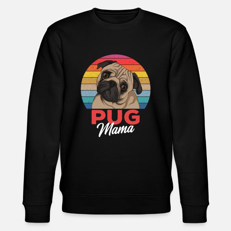 Mops Mama Hundehalterin Geschenkidee - Stanley/Stella Unisex Bio-Sweatshirt CHANGER  - Schwarz
