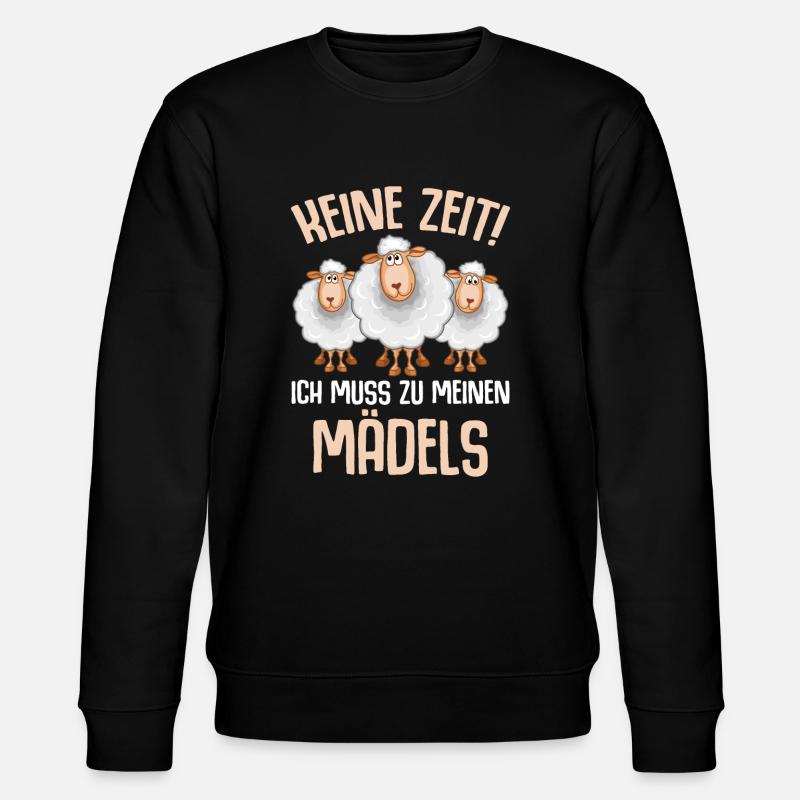 Keine Zeit ich muss zu meinen Mädels Schaf - Stanley/Stella Unisex Bio-Sweatshirt CHANGER - Schwarz