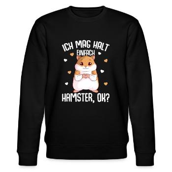 Hamster Ich mag halt Hamster Mädchen - Stanley/Stella Unisex Bio-Sweatshirt CHANGER  - Schwarz - Vorne - Nik (191cm) & Marisol (170cm)