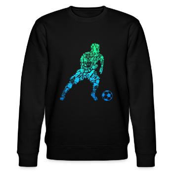 Fußball Fußballer Kinder Jungen - Stanley/Stella Unisex Bio-Sweatshirt CHANGER  - Schwarz - Vorne - Nik (191cm) & Marisol (170cm)