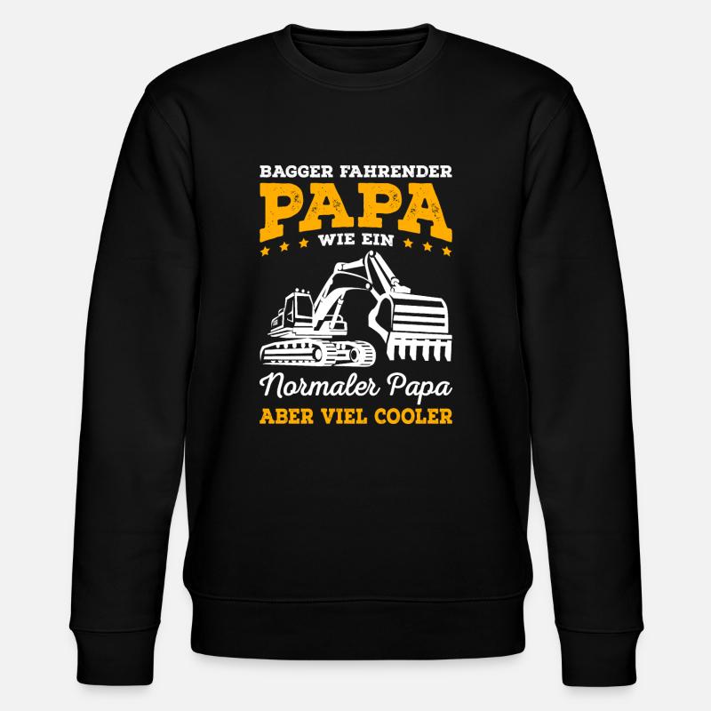 Bagger fahrender Papa Baggerfahrer - Stanley/Stella Unisex Bio-Sweatshirt CHANGER  - Schwarz