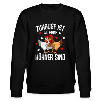 Zuhause ist wo meine Hühner sind Landwirt - Stanley/Stella Unisex Bio-Sweatshirt CHANGER  - Schwarz - Vorne - Nik (191cm) & Marisol (170cm)