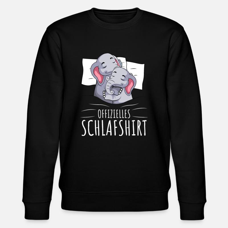 Offizielles Schlafshirt Elefant Mädchen - Stanley/Stella Unisex Bio-Sweatshirt CHANGER  - Schwarz