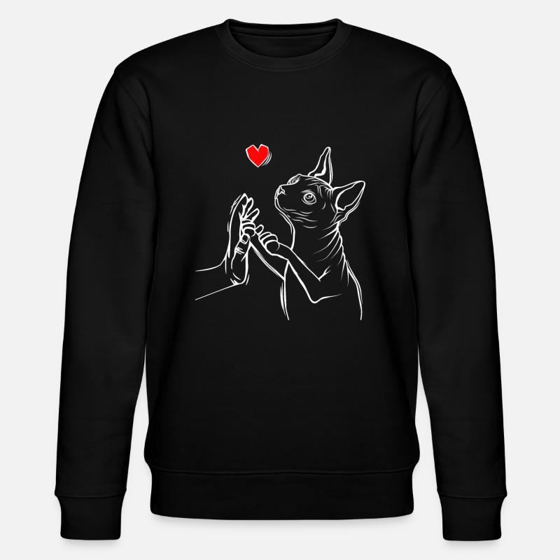 Sphynx Katze Liebe Sphinx Nacktkatze - Stanley/Stella Unisex Bio-Sweatshirt CHANGER - Schwarz
