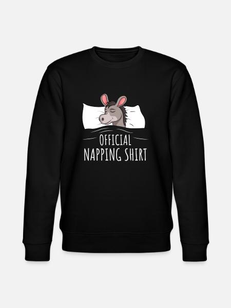 Donkey Sleeping Shirt Gift - Stanley/Stella CHANGER Unisex Organic Sweatshirt - black