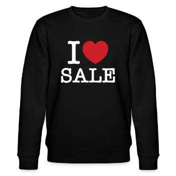 I HEART [LOVE] SALE - Stanley/Stella CHANGER Unisex Organic Sweatshirt - black - Front - Nik (191cm) & Marisol (170cm)