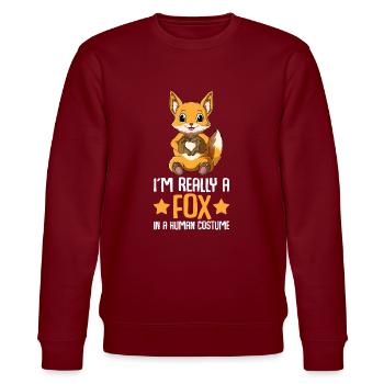 Fuchs Füchse Kinder - Stanley/Stella Unisex Bio-Sweatshirt CHANGER  - Burgunderrot - Vorne - Nik (191cm) & Marisol (170cm)