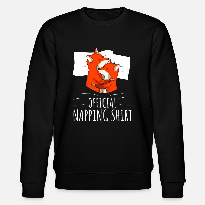 Fox Sleeping Shirt - Stanley/Stella CHANGER Unisex Organic Sweatshirt - black