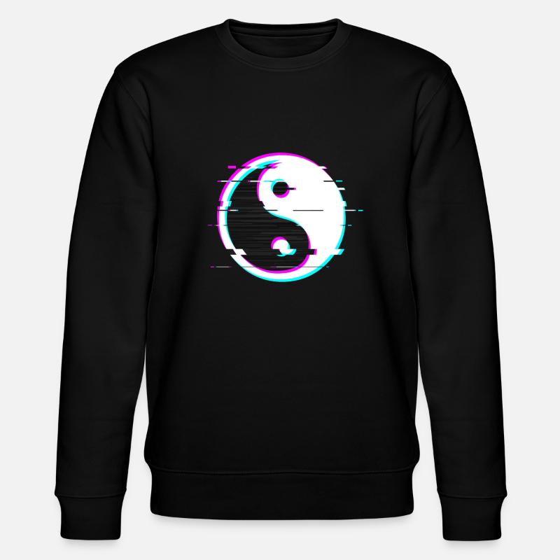 Yin yang glitch - Stanley/Stella CHANGER Unisex Organic Sweatshirt - black