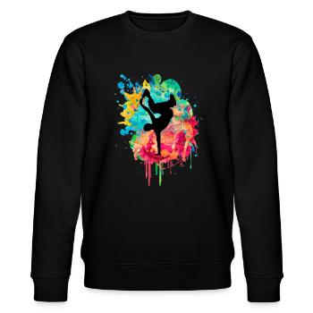 Breakdance Bboy Bgirl HipHop - Stanley/Stella Unisex Bio-Sweatshirt CHANGER  - Schwarz - Vorne - Nik (191cm) & Marisol (170cm)