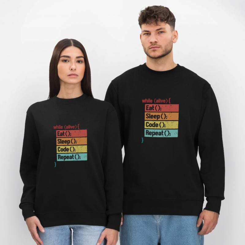 Eat Sleep Code Repeat Softwareingenieur Coder Stanley/Stella Unisex Bio-Sweatshirt CHANGER 