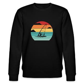 Sailboarding Surfer Water Sports Wave Rider - Stanley/Stella CHANGER Unisex Organic Sweatshirt - black - Front - Nik (191cm) & Marisol (170cm)