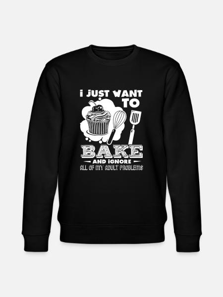 Baker Ich will nur backen - Stanley/Stella Unisex Bio-Sweatshirt CHANGER  - Schwarz