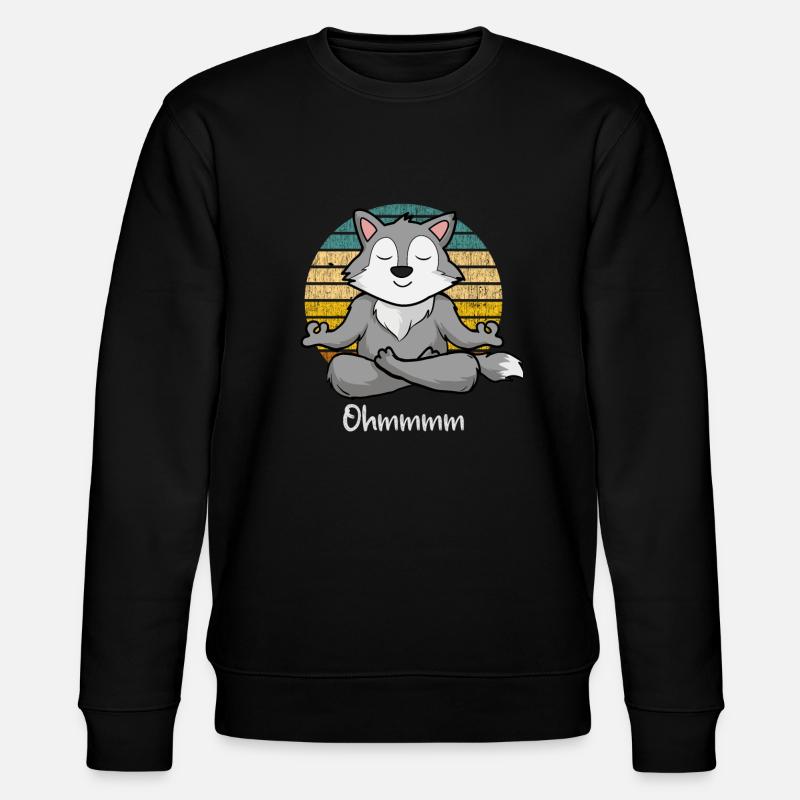 Meditation Wolf - Yoga Wolf - Stanley/Stella Unisex Bio-Sweatshirt CHANGER  - Schwarz