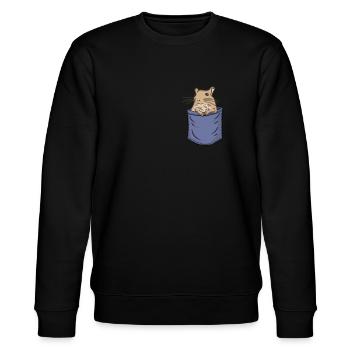Degu Chest Pocket Nagetier Strauchratte - Stanley/Stella Unisex Bio-Sweatshirt CHANGER  - Schwarz - Vorne - Nik (191cm) & Marisol (170cm)