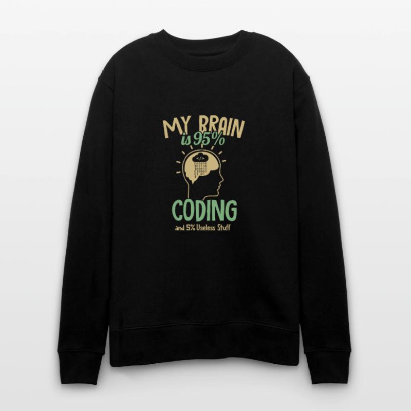My Brain is 95% Coding Full Stack Coder Software Stanley/Stella CHANGER Unisex Organic Sweatshirt