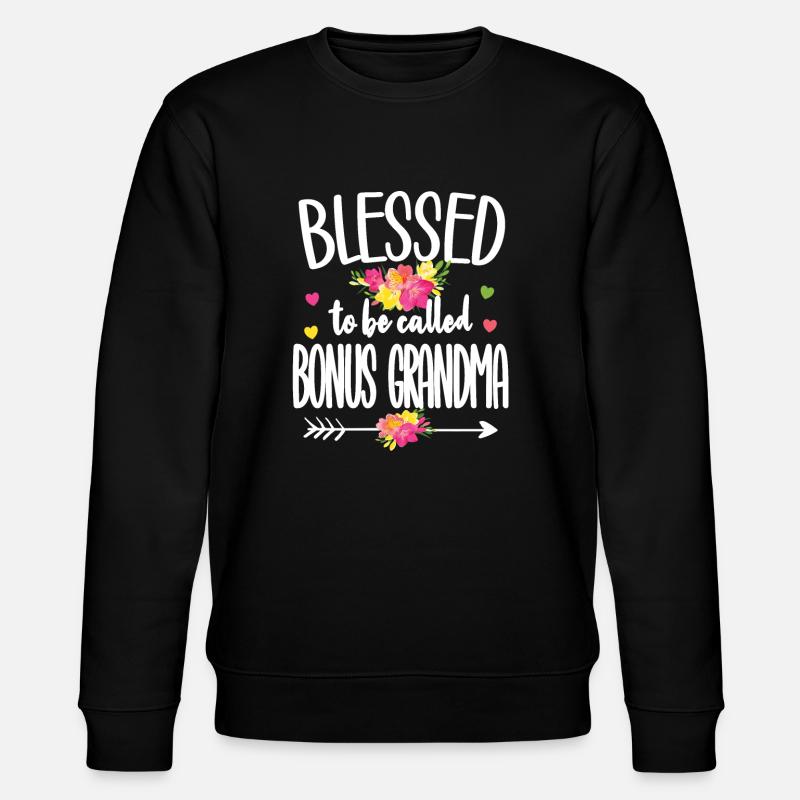 Beste Bonus-Oma Stolze Stiefgroßmutter Geschenk - Stanley/Stella Unisex Bio-Sweatshirt CHANGER  - Schwarz