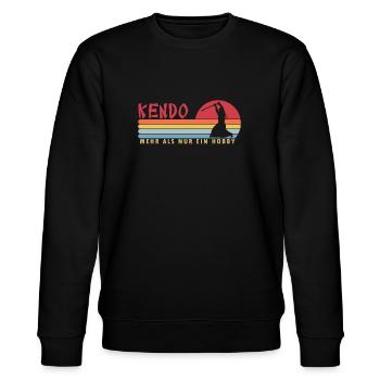 Kendo mehr als ein Hobby Kenjutsu Kata Shinai - Stanley/Stella Unisex Bio-Sweatshirt CHANGER  - Schwarz - Vorne - Nik (191cm) & Marisol (170cm)