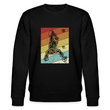 Bouldern Speedklettern Sportklettern Kraxler - Stanley/Stella Unisex Bio-Sweatshirt CHANGER  - Schwarz - Vorne - Nik (191cm) & Marisol (170cm)