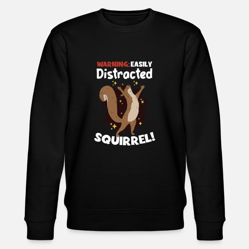 Easily Distracted Squirrel Fuchshörnchen - Stanley/Stella Unisex Bio-Sweatshirt CHANGER  - Schwarz