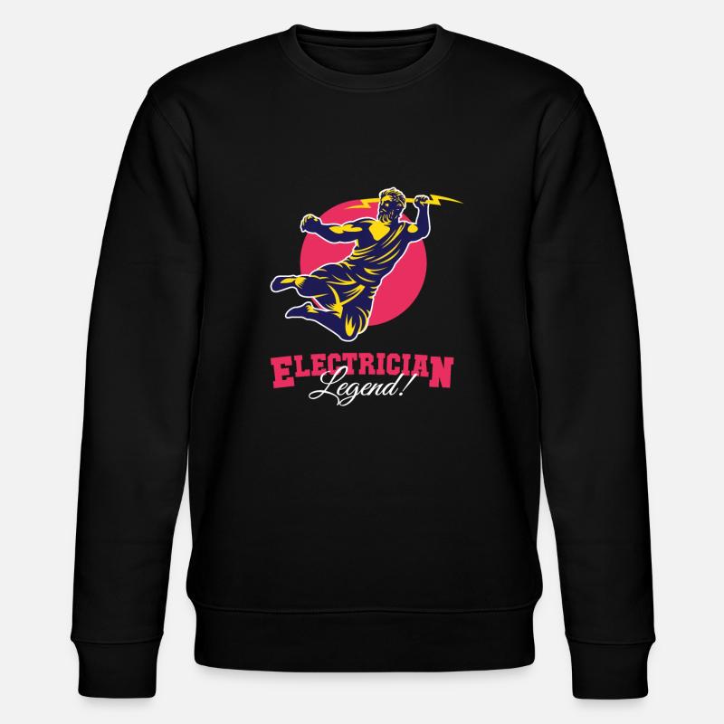 Electrician Legend Wiremen Powerline Technician - Stanley/Stella CHANGER Unisex Organic Sweatshirt - black
