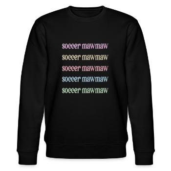 Mawmaw Oma Von Fußballspieler Fußball Mawmaw - Stanley/Stella Unisex Bio-Sweatshirt CHANGER  - Schwarz - Vorne - Nik (191cm) & Marisol (170cm)