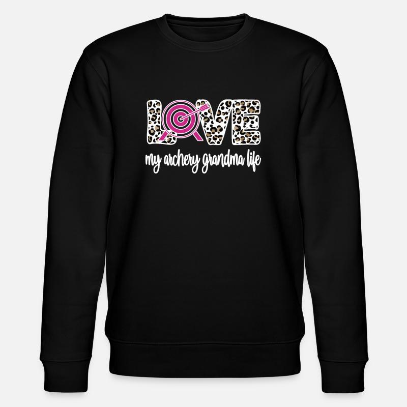 Bogenschießen-Großmutter Von Bogenschützen Oma - Stanley/Stella Unisex Bio-Sweatshirt CHANGER  - Schwarz