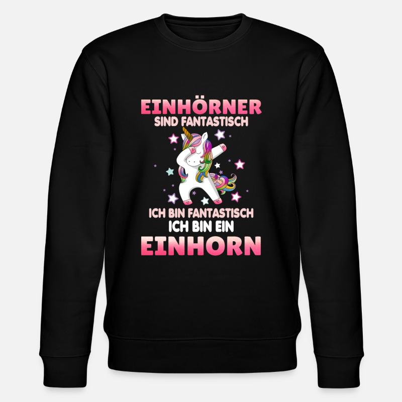 Einhörner sind Fantastisch - Stanley/Stella Unisex Bio-Sweatshirt CHANGER  - Schwarz