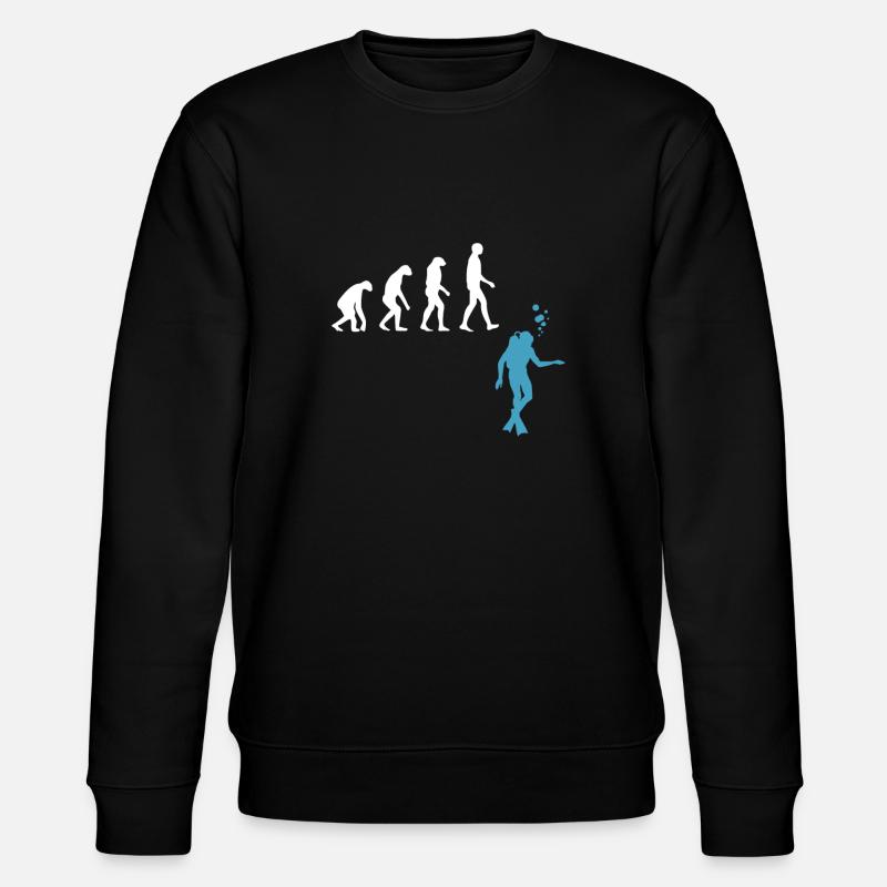 Scuba Diving Evolution Taucherflossen - Stanley/Stella Unisex Bio-Sweatshirt CHANGER - Schwarz