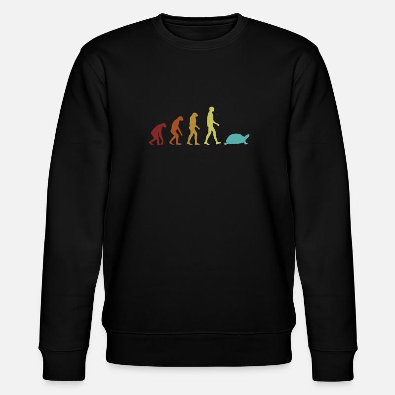 Turtle Evolution Wasserschildkröte Schildkröte - Stanley/Stella Unisex Bio-Sweatshirt CHANGER - Schwarz