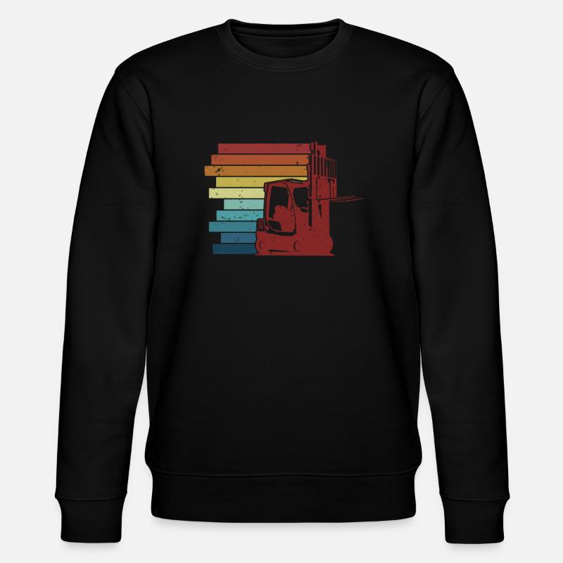 Retro Geländestapler Teleskoplader Gabelstapler - Stanley/Stella Unisex Bio-Sweatshirt CHANGER - Schwarz