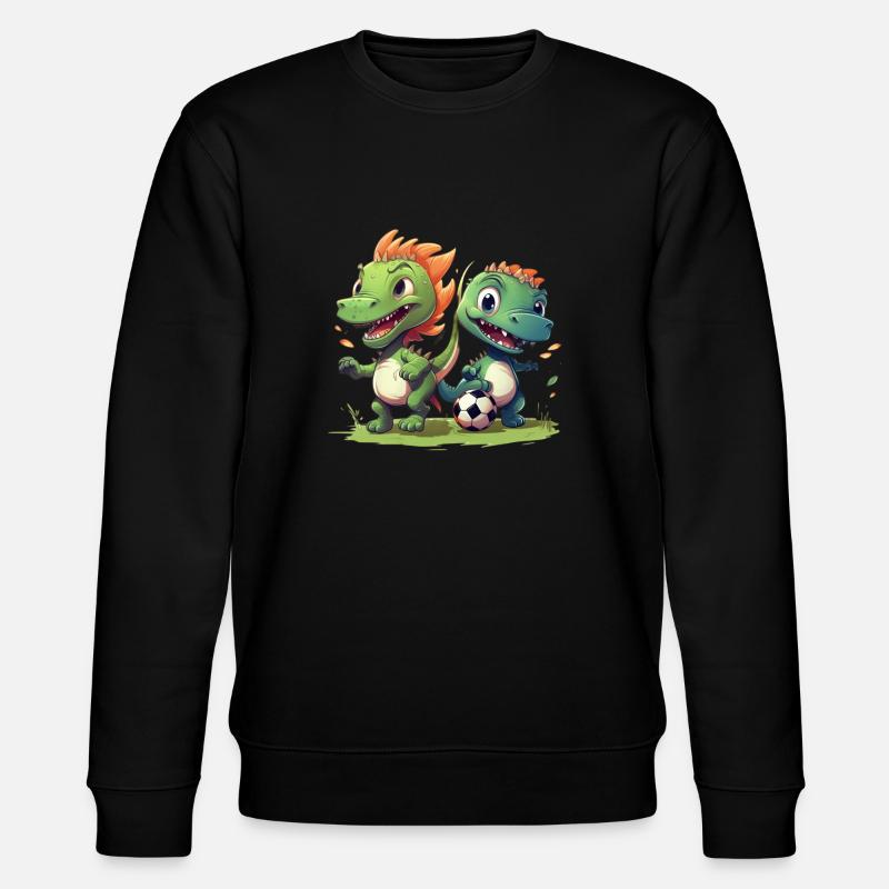 Dino Fußballer - Stanley/Stella Unisex Bio-Sweatshirt CHANGER  - Schwarz