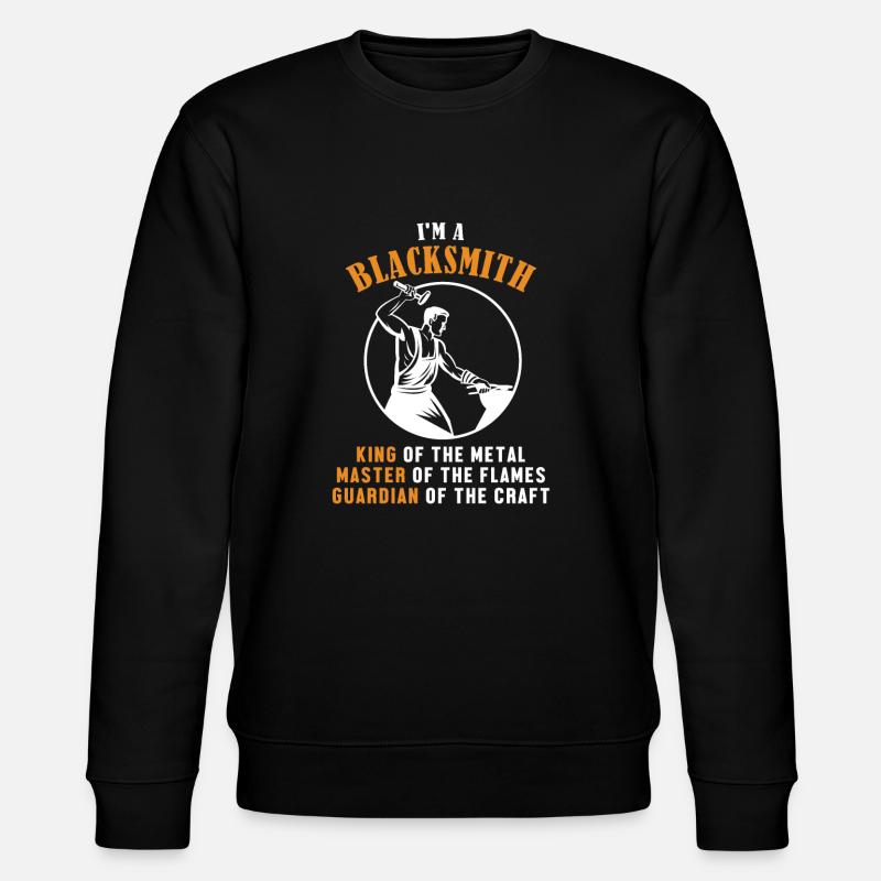 Blacksmith King Master Guardian Kunstschmied - Stanley/Stella CHANGER Unisex Organic Sweatshirt - black