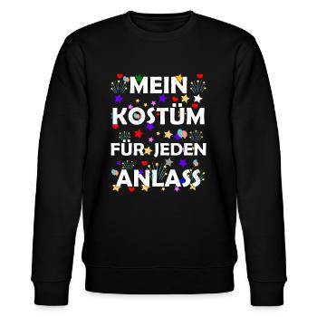 Karneval Kostüm Fasching Shirt lustiges Kostüm - Stanley/Stella Unisex Bio-Sweatshirt CHANGER  - Schwarz - Vorne - Nik (191cm) & Marisol (170cm)