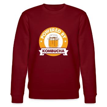 Kombucha - Powered By Kombucha Scoby Tee Geschenk - Stanley/Stella Unisex Bio-Sweatshirt CHANGER  - Burgunderrot - Vorne - Nik (191cm) & Marisol (170cm)