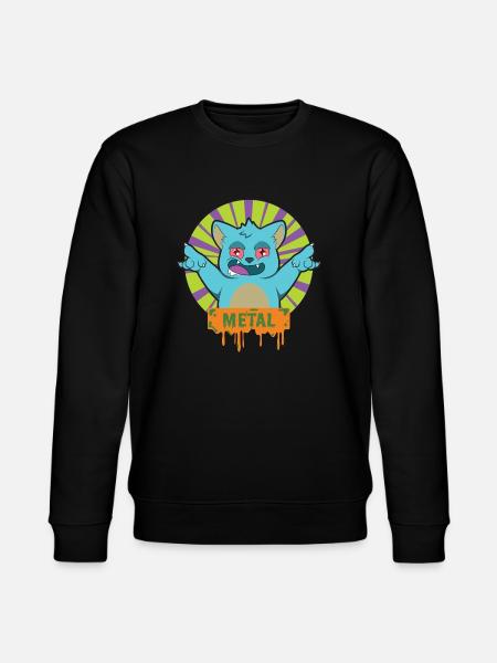 METAL Rock Music Cat - Stanley/Stella CHANGER Unisex Organic Sweatshirt - black