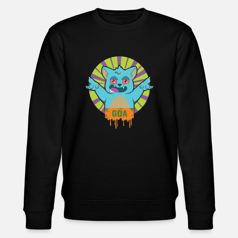 GOA TRANCE Katze - Stanley/Stella Unisex Bio-Sweatshirt CHANGER  - Schwarz