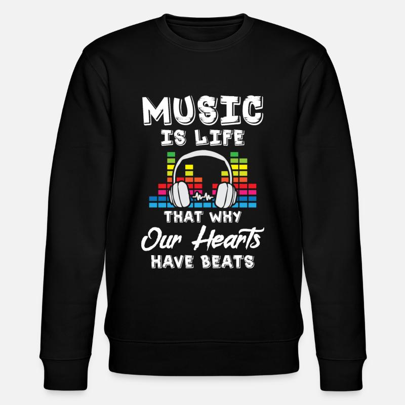 Music is Lifes - Stanley/Stella CHANGER Unisex Organic Sweatshirt - black