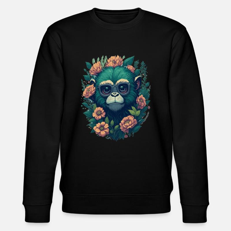 Monkey flower - Stanley/Stella Unisex Bio-Sweatshirt CHANGER  - Schwarz