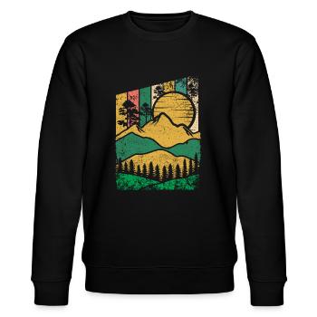 Berg Wald Sonne - Stanley/Stella Unisex Bio-Sweatshirt CHANGER  - Schwarz - Vorne - Nik (191cm) & Marisol (170cm)