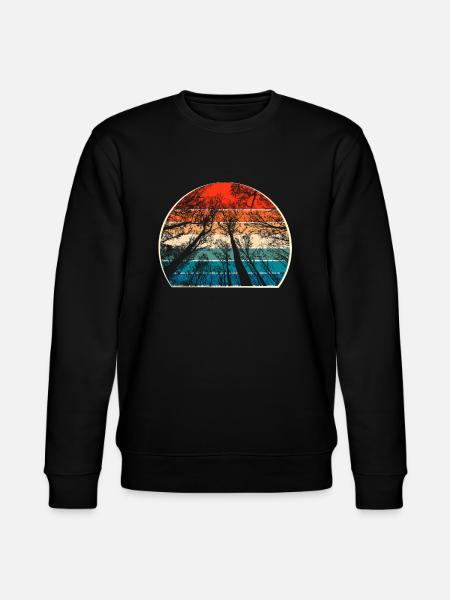 Retro Bäume - Stanley/Stella Unisex Bio-Sweatshirt CHANGER - Schwarz