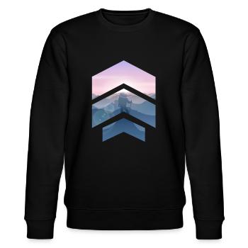 Hiking Arrow - Stanley/Stella Unisex Bio-Sweatshirt CHANGER  - Schwarz - Vorne - Nik (191cm) & Marisol (170cm)