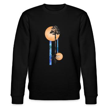 Long Watercolor tree - Stanley/Stella Unisex Bio-Sweatshirt CHANGER  - Schwarz - Vorne - Nik (191cm) & Marisol (170cm)