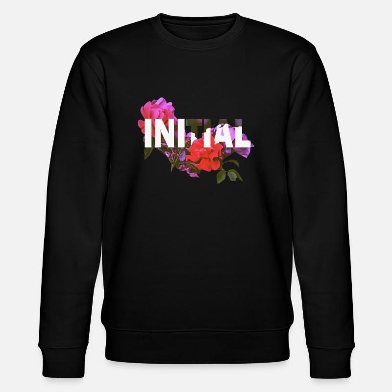 Initial Flowers - Stanley/Stella Unisex Bio-Sweatshirt CHANGER  - Schwarz
