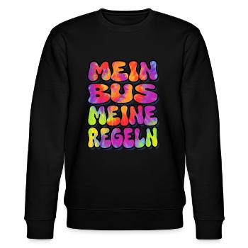 Mein Bus meine Regeln Hippie - Stanley/Stella Unisex Bio-Sweatshirt CHANGER  - Schwarz - Vorne - Nik (191cm) & Marisol (170cm)
