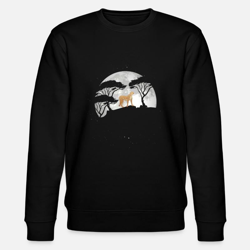 Guépard Avec la lune - Sweat bio CHANGER Stanley/Stella Unisexe - noir